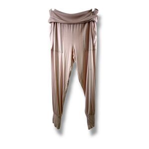 Aerie NWT Fold Over Cuffed Pants in Pink Size L